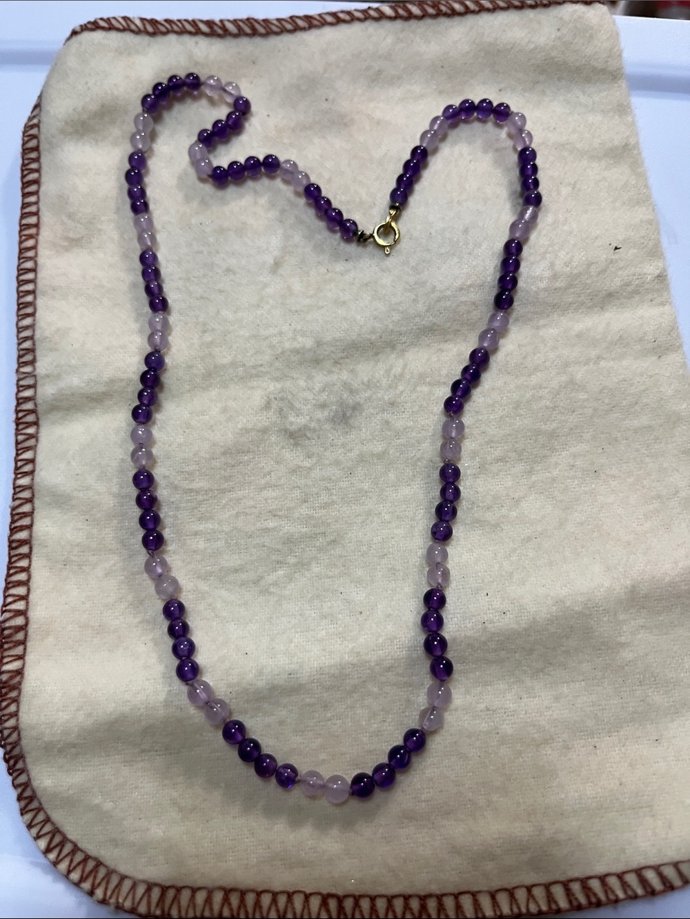 Classic Purple Beaded Necklace with Gold-Tone Clasp